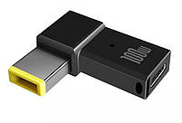 USB Type-C адаптер DC 10.0×6.0 Square Lenovo для зарядки ноутбука 100W от повербанка USB или зарядки PD