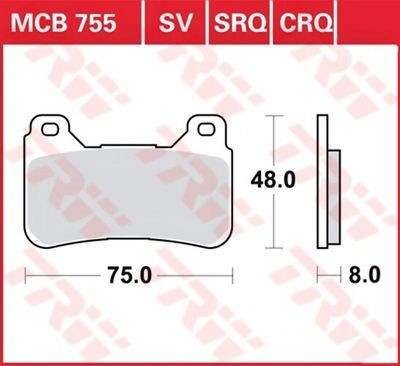 Тормозные колодки для мотоцикла HONDA CBR600RR , CBR1000RR Fireblade , TRW-LUCAS передние MCB755SV - фото 1 - id-p333140755