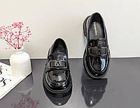 Туфли лоферы школьные для девочки чёрные от фирмы Канарейка
