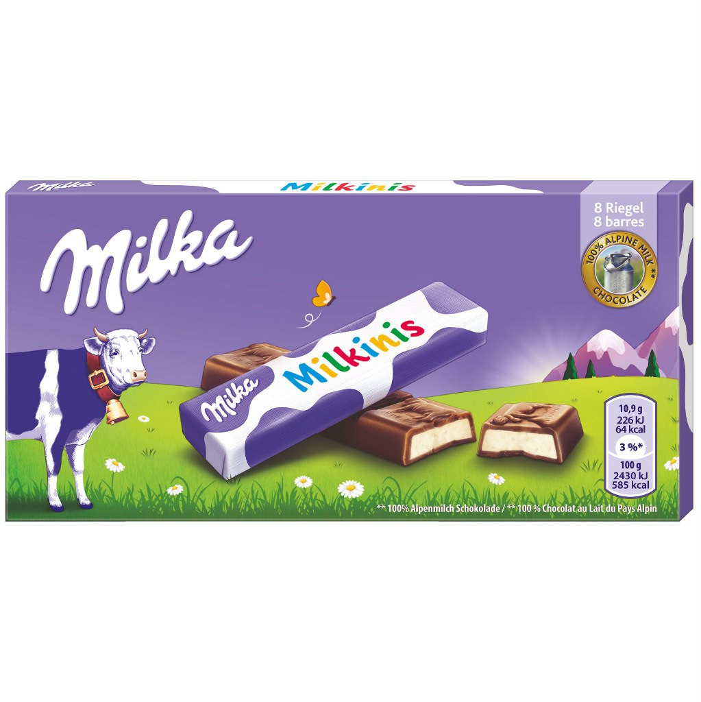 Молочний дитячий шоколад Milkinis Milka в стиках 87,5 г.