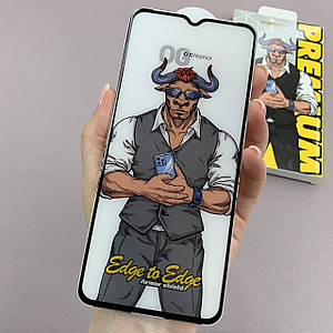 Захисне скло для Tecno Spark 9 5D HQ OX Warrior скло на телефон техно спарк 9 чорне