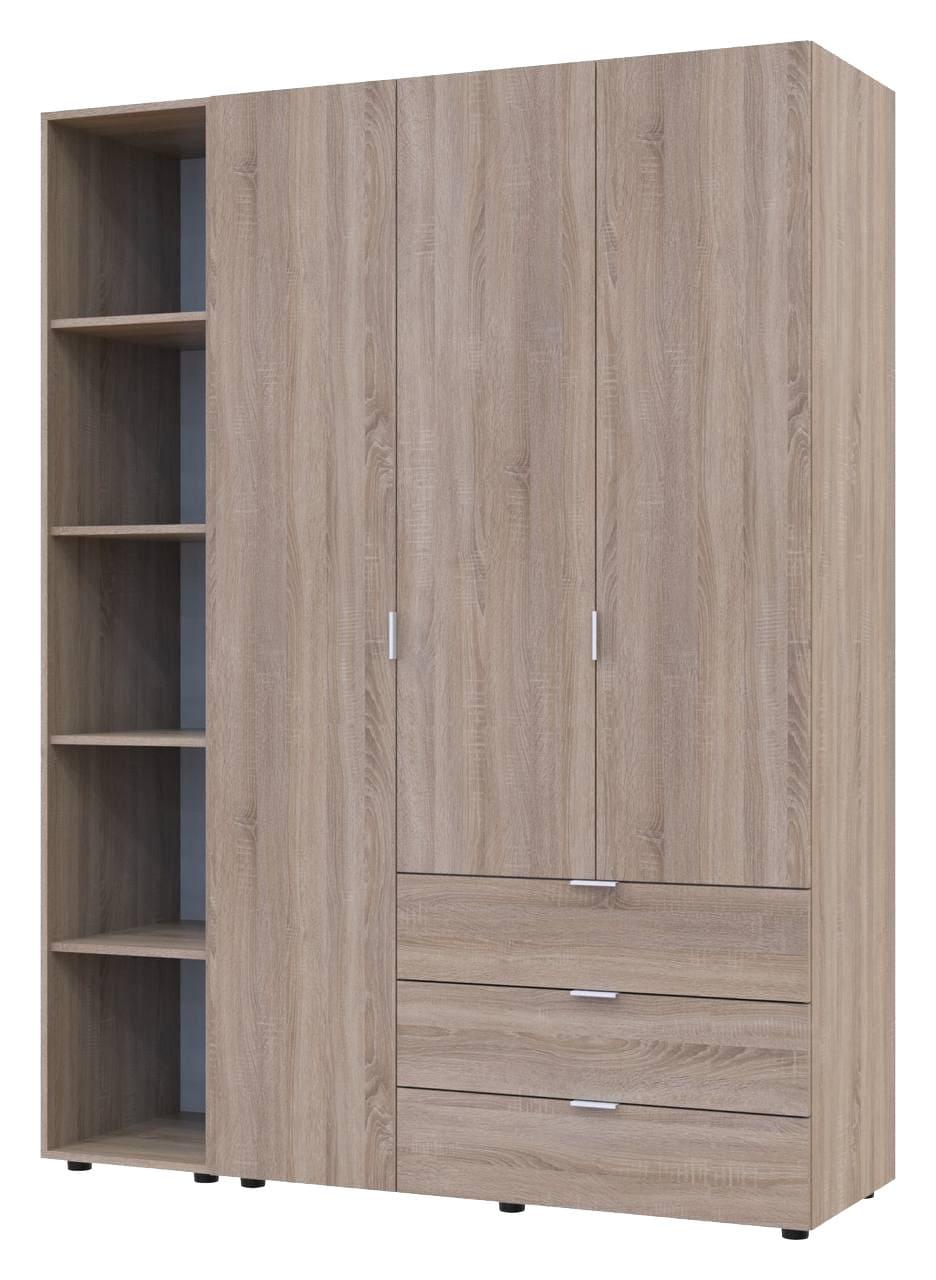 Комплект шаф "Гелар + Етажерка" 154х50х203 см. 3 ДСП, Дуб сонома, фото 1