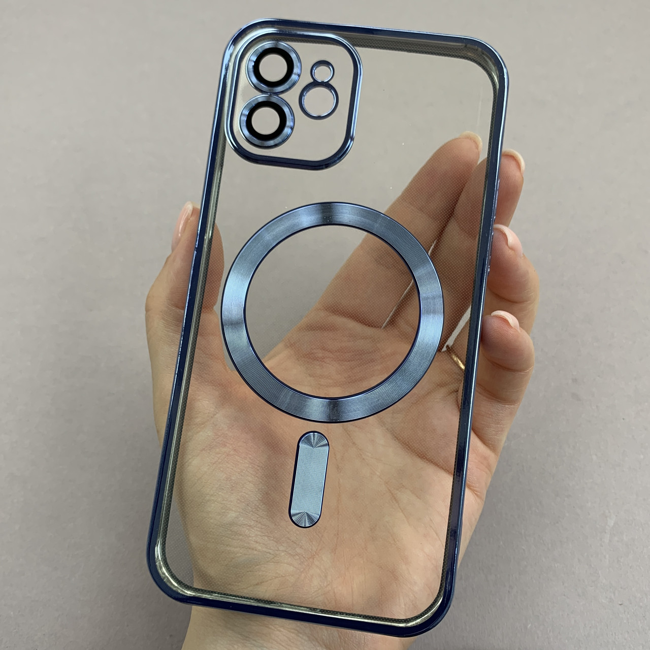 Чохол для Apple iPhone 12 чохол з магсейф із захистом камери на телефон айфон 12 блакитний h3b