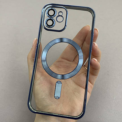 Чохол для Apple iPhone 12 чохол з магсейф із захистом камери на телефон айфон 12 блакитний h3b, фото 1