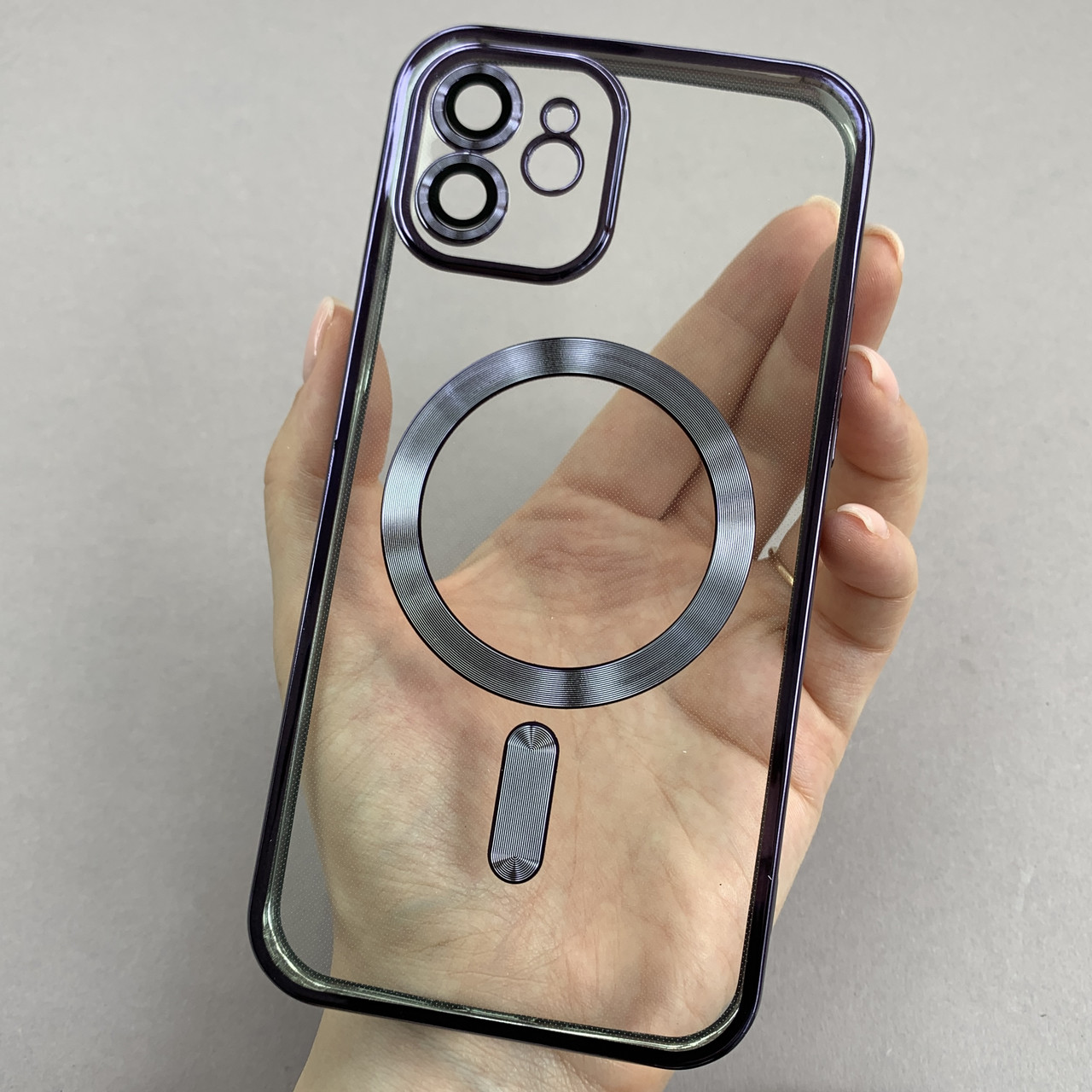 Чохол для Apple iPhone 12 чохол з магсейф із захистом камери на телефон айфон 12 фіолетовий h3b