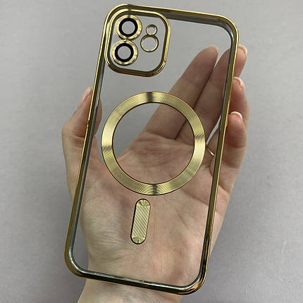Чохол для Apple iPhone 12 чохол з магсейф із захистом камери на телефон айфон 12 золотий h3b, фото 1