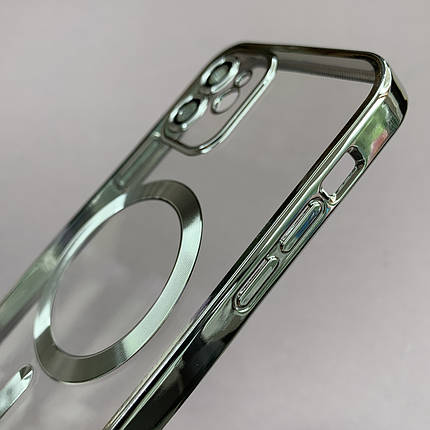 Чохол для Apple iPhone 12 чохол з магсейф із захистом камери на телефон айфон 12 срібний h3b, фото 2