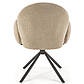 Стільці букле поворотні K-498 бежеві з чорними металевими ніжками для вітальні, фото 5