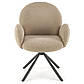 Стільці букле поворотні K-498 бежеві з чорними металевими ніжками для вітальні, фото 6