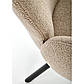 Стільці букле поворотні K-498 бежеві з чорними металевими ніжками для вітальні, фото 8