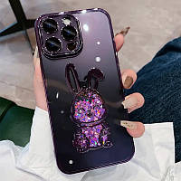 Классный чехол для iphone 14 pro max deep purple зайчик