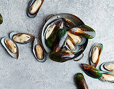 Мідії зелені в напівмушлі, Нова Зеландія. Крупні, 30-40шт на 1кг