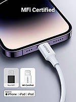 Кабель зарядний UGREEN MFI 36 W 2 м Type-C - Lightning для iPhone | iPad | AirPods White (US304), фото 3