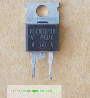 Диод HFA16TB120 оригинал демонтаж(1200V,16A,30ns) , TO220-2pin ( Замена для RHRP8120 , RP8120 )