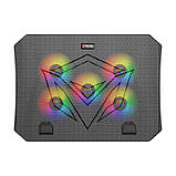 Підставка-кулер для ноутбука MeeTion CoolingPad CP3030 з RGB-підсвіткою, чорний, фото 4