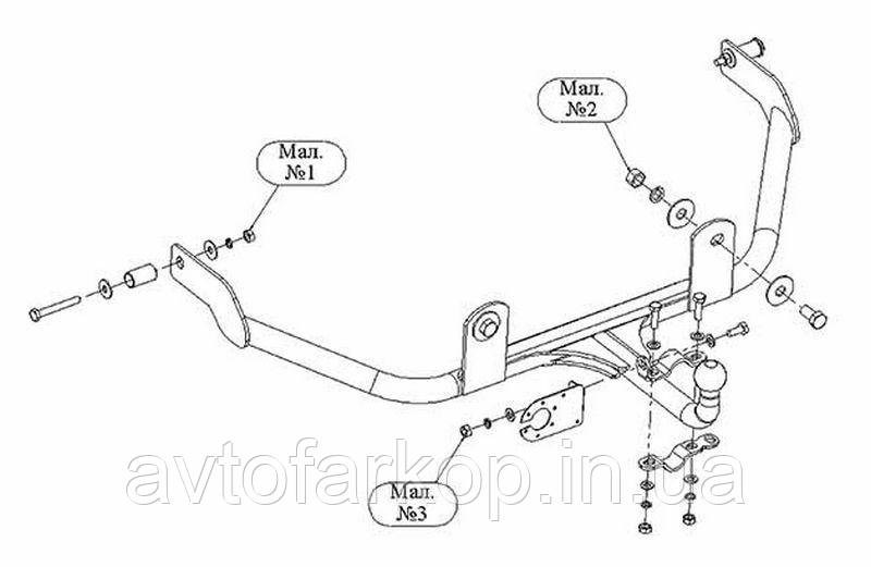 Фаркоп Renault Kangoo (1997-2008) (Фаркоп Рено Канго) Автосвіт, фото 1