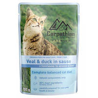 Carpathian Pet Food Adult Cat - влажный корм Карпатский с телятиной и уткой в соусе для кошек 24шт