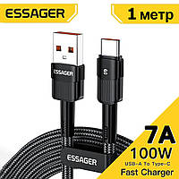 ESSAGER кабель 100W / 7А (USB / Type-С) 1 метр. зарядка и передача данных (Быстрая зарядка/Скоростная зарядка)