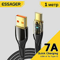 ESSAGER кабель 1 метр. 7А / 100W (USB / Type-С) зарядка и передача данных (Быстрая зарядка/Скоростная зарядка)