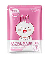 Тканинна маска для обличчя Bioaqua Fasial Animal Mask Rabbit з есенцією квітів вишні Біоаква