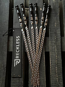 Шампур люля кебаб з дерев'яною ручкою  740*3*20 мм Reckless Vavilon преміум з нержавіючої сталі набір 6 шт в чохлі .