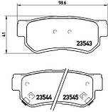 Brembo P30014 Гальмівні колодки задні KIA Magentis Opirus Sportage Hyundai Santa Fe Sonata Tucson Elantra, фото 3