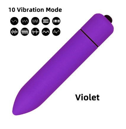 Міні Вібропуля Вібратор, 10 режимів (1ААА) violet