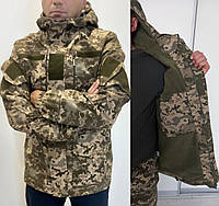 Куртка "Горка 5" на флисе камуфляж пиксель с водоотталкивающей пропиткой, тактическая демисезонная