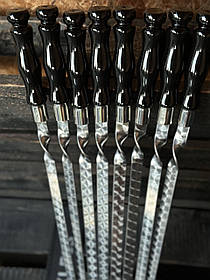 Шампур люля кебаб  Reckless Vavilon преміум  з дерев'яною ручкою  740*3*15 мм з нержавіючої сталі набір 8 шт в чохлі .