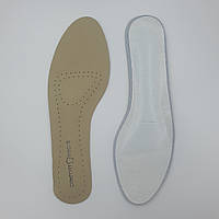 Кожаные стельки для обуви/ для открытой обуви/ для босоножек самоклеящиеся 35/36 (23,5 см) бежевые