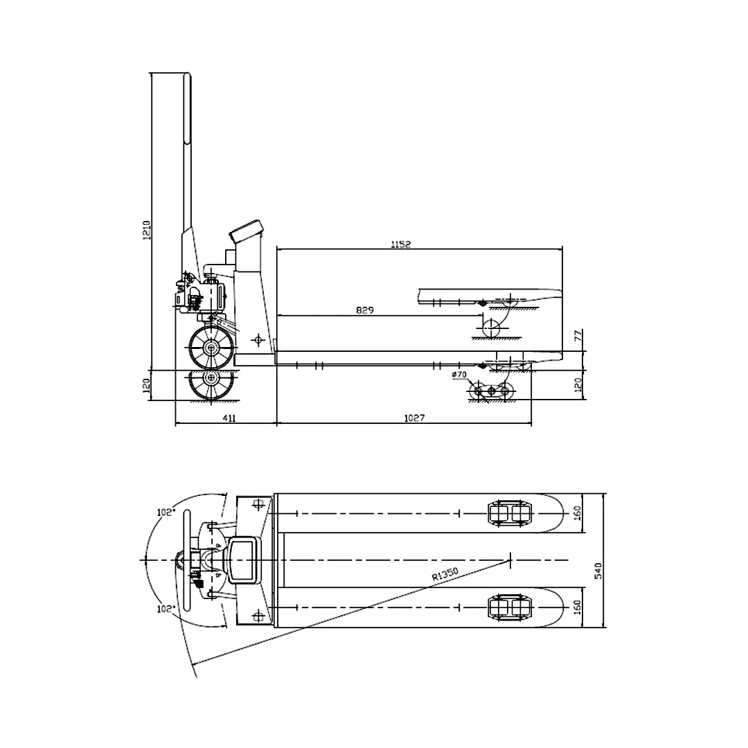 Тележка подъемная гидравлическая (Рокла) Holzmann HUB 25KG - MAST - фото 4 - id-p1860689862