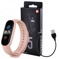 Smart Watch M5 рожевий, Жіночий фітнес браслет, Смарт годинник наручний, Розумний NS-504 годинник smart