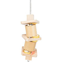 Trixie TX-51694 Игрушка для попугая для лакомств бамбук и дерево на цепочке 35 см