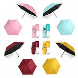 Маленька парасолька жіноча, Міні парасолька у футлярі, Капсульна парасолька, Міні парасолька mybrella. VH-276 Колір: червоний, фото 5