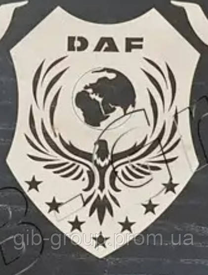 Емблема метал нержавіюча сталь "Герб" для Daf (розмір 100*75мм)