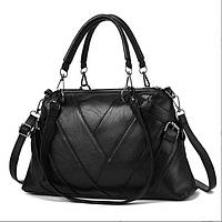 Модная сумка женская через плечо черная качественная модная сумочка трендовая экокожи для города