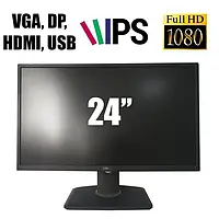 Монитор Dell P2417h / 24" (1920x1080) IPS / VGA, DisplayPort, HDMI, USB 3.0 / VESA 100x100 б/у