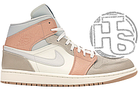 Женские кроссовки Air Jordan 1 Mid Milan Beige Grey Peach Pink CV3044-100