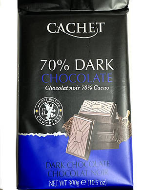 Шоколад Cachet 300 г екстра чорний 70%, фото 3