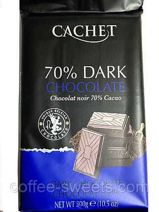 Шоколад Cachet 300 г екстра чорний 70%, фото 2