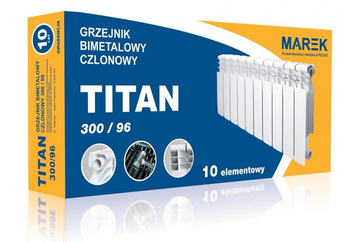 Біметалевий радіатор опалення Marek Titan 300/96 (3 секції)