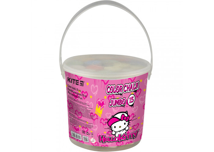 Крейда кольорова "Kite" Jumbo 15шт у відерці  HK21-074, шт, фото 1