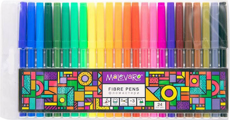 Фломастери 24 кольори, MALEVARO, шт, фото 1