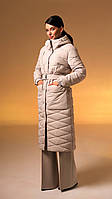 Пальто стеганое зимнее светло-бежевое миди Marshal Wolf MKMO-197