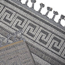 140х200 Безворсовий килим на джутовій основі у сірому кольорі, фото 3