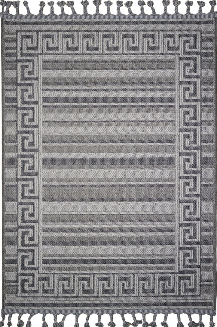 160х230 Безворсовий килим на джутовій основі у сірому кольорі
