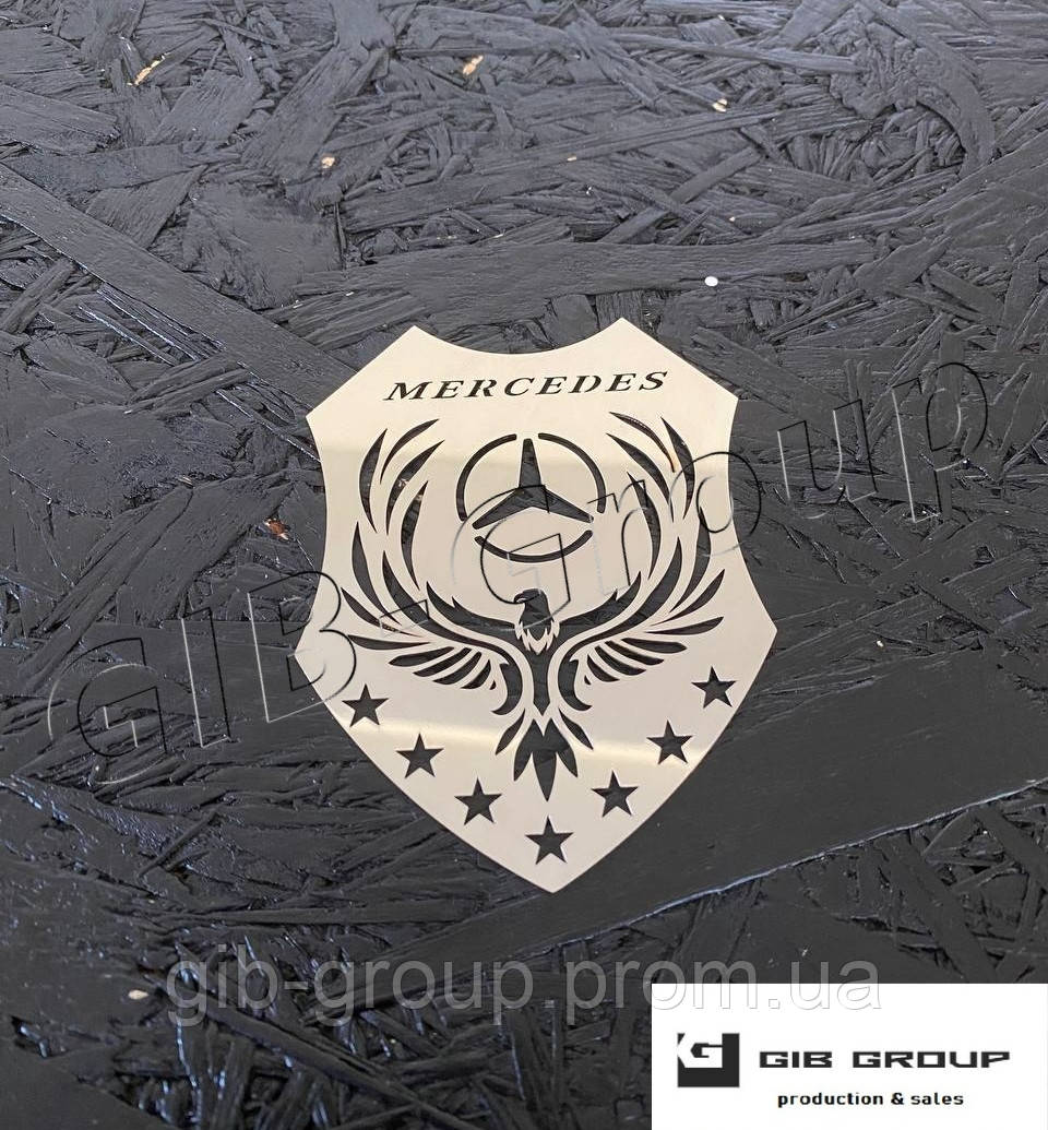 Емблема метал нержавіюча сталь "Герб" для Mercedes