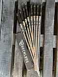 Набір подарункових шампурів з дерев'яною ручкою з нержавіючої сталі 730*3*12 мм Reckless Graphite премиум 10 шт в сагайдаку, фото 5
