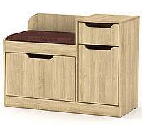 Тумба для взуття ТО-12 дуб сонома Компаніт, тумба під взуття в передпокій із сидінням