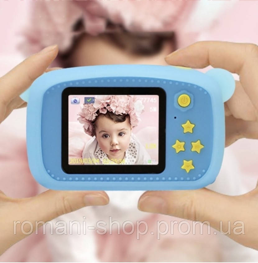 Детский цифровой фотоаппарат с видео Teddy в розовом и голубом цвете - фото 1 - id-p1893400626